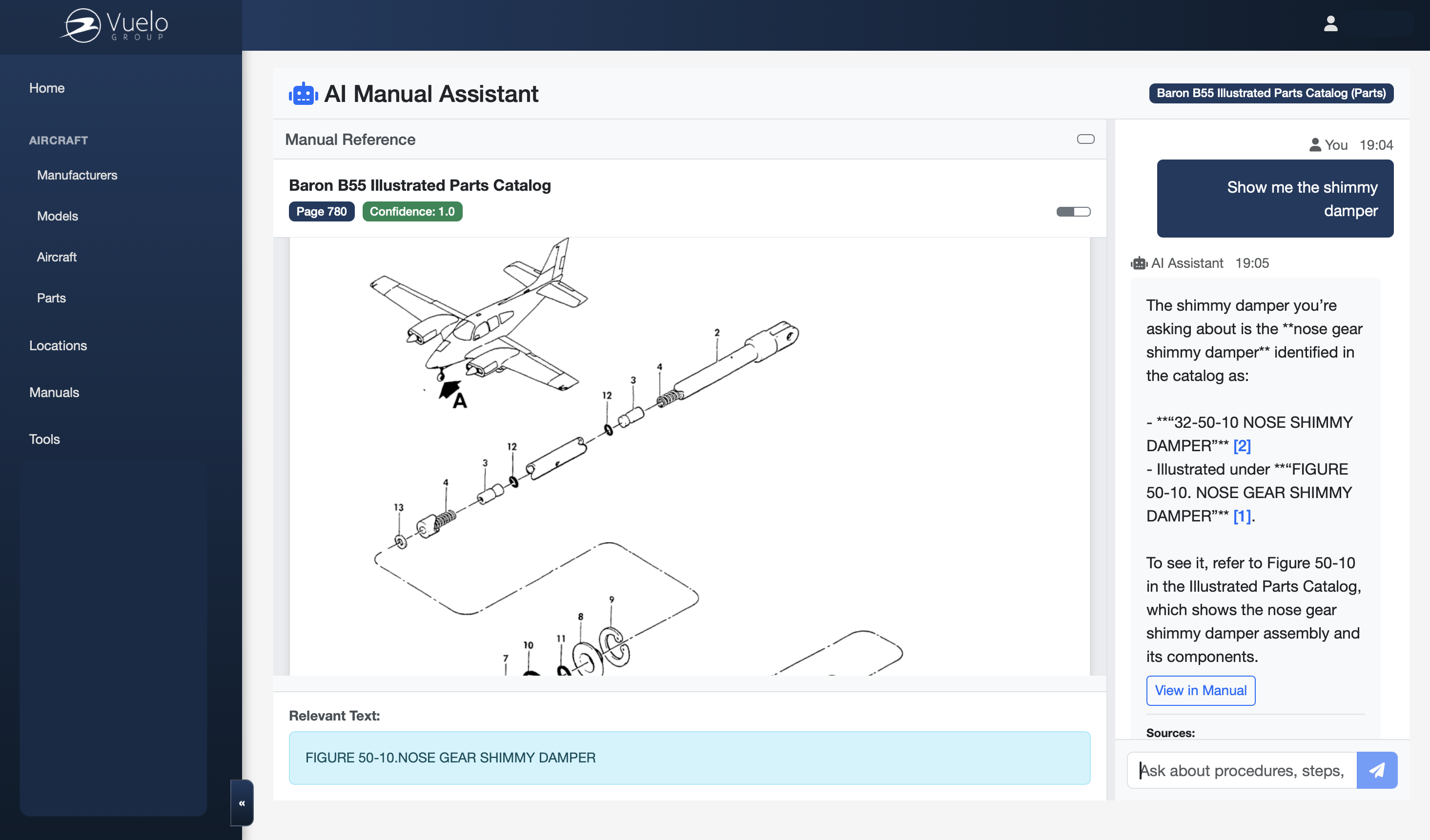 Interact — AI Manual Assistant with illustrated parts diagram
